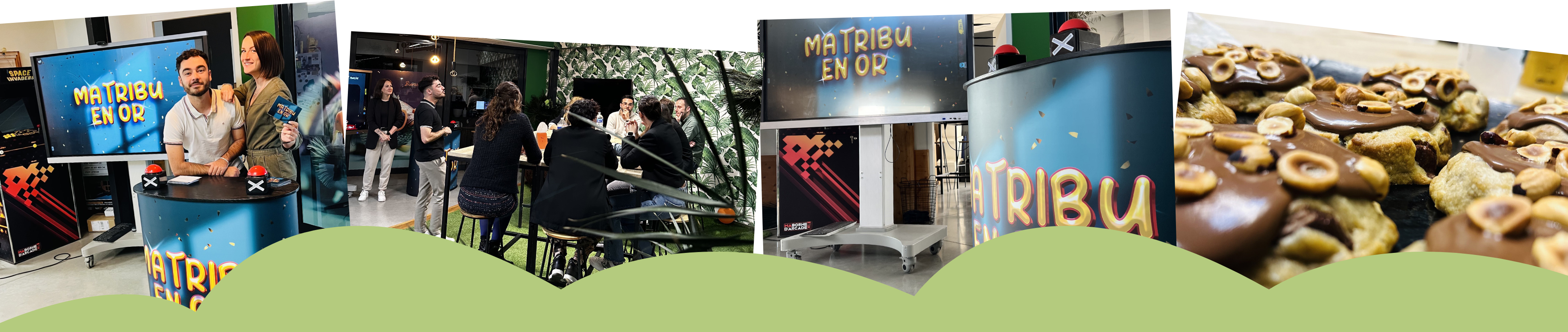 Midi à 14h - Décoration verte en forme de vague