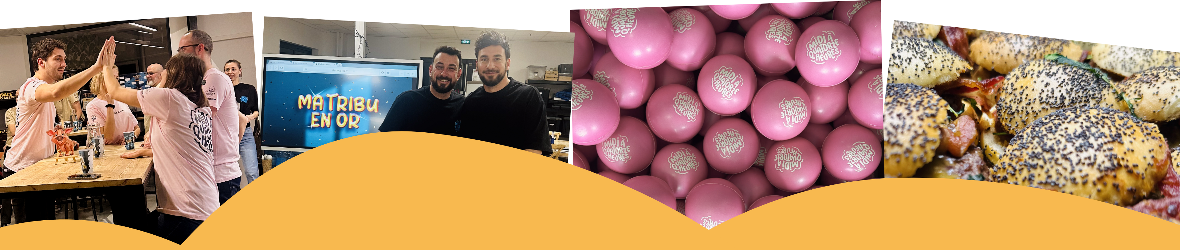 Midi à 14h - Décoration verte en forme de vague